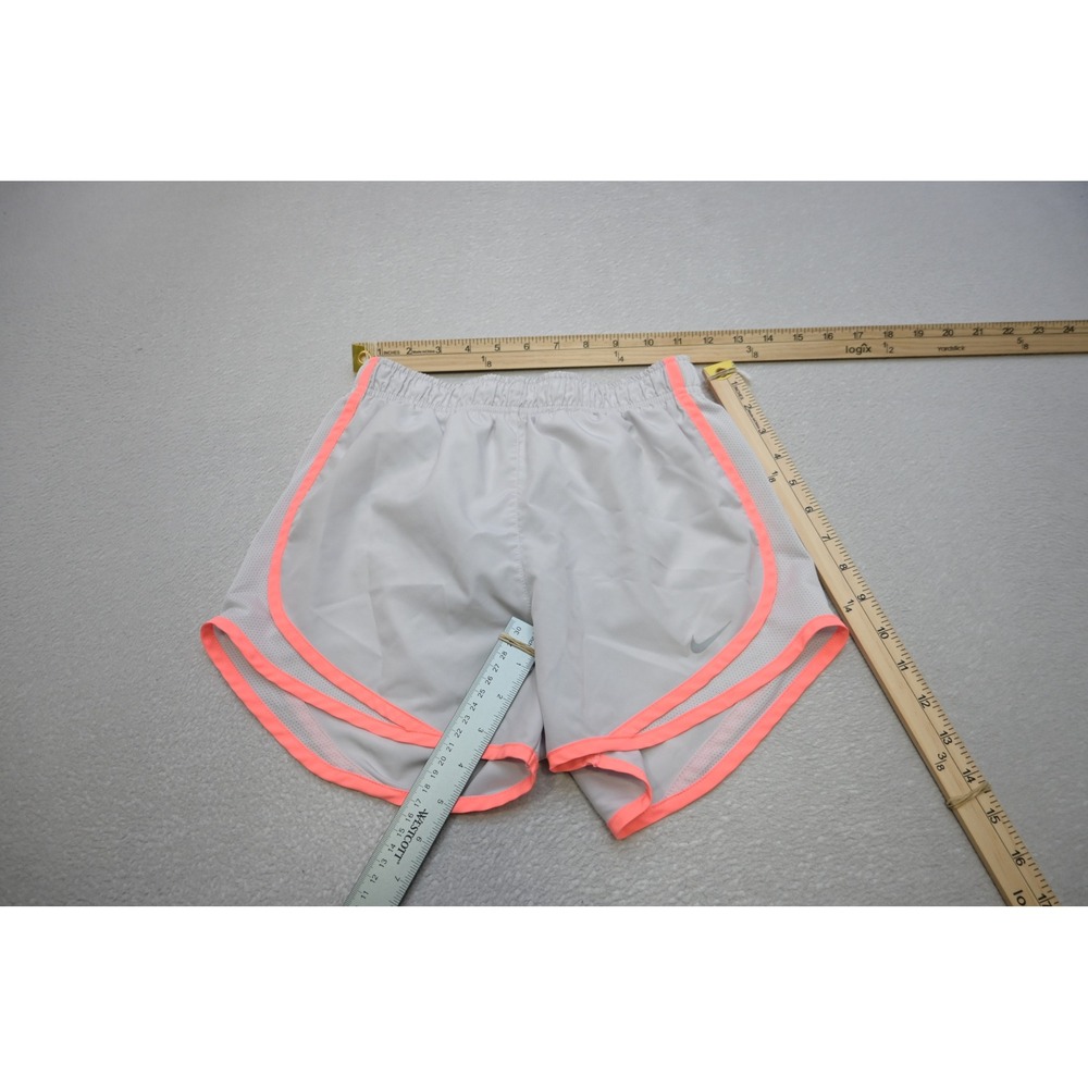 Nike Running Shorts Womens XS‎ Grey Neon Coral Dri-FIT Lined Athletic Excellent